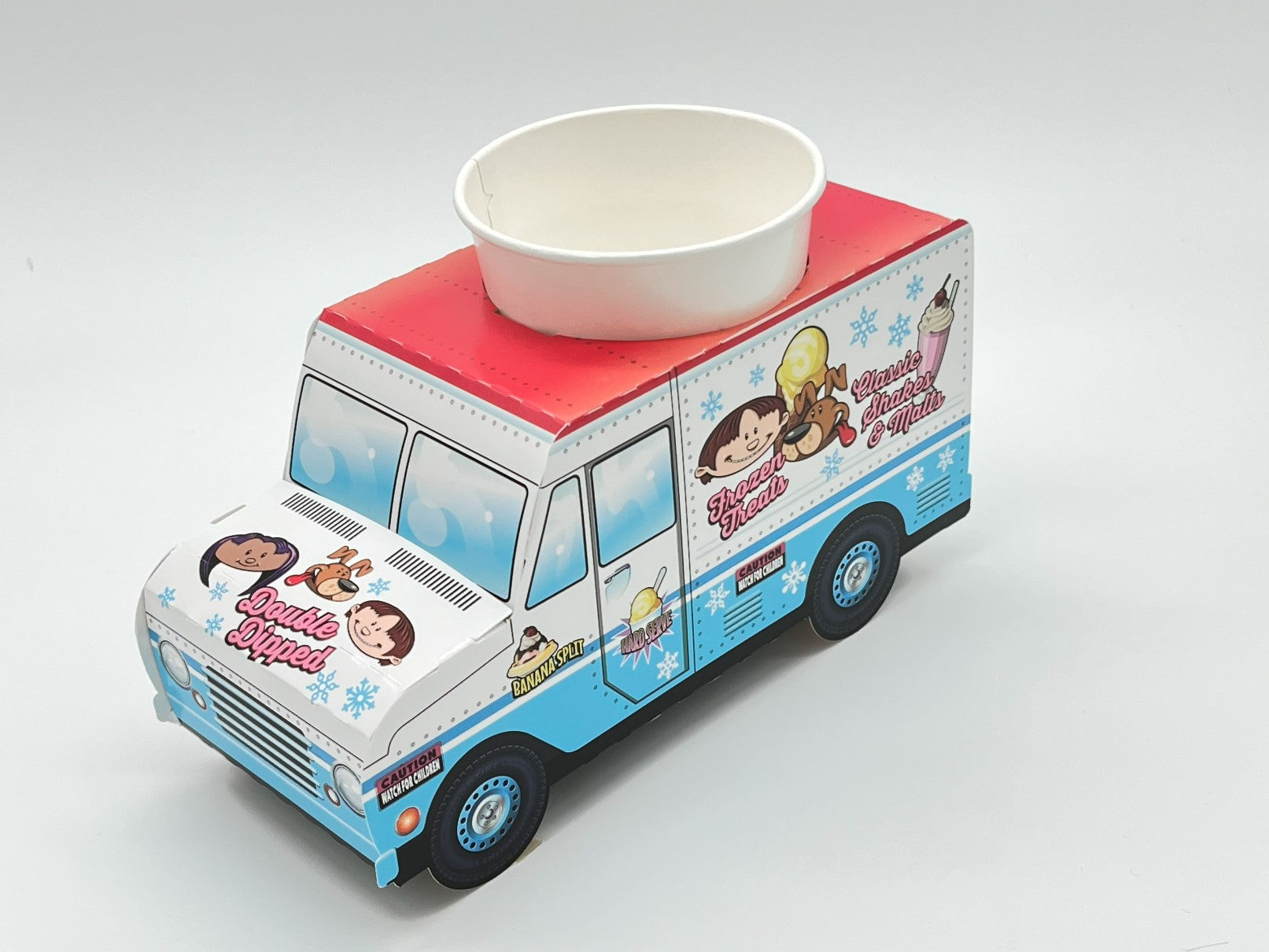 Set of 12 Ice Cream Truck Party Trays & Ice Cream Cups