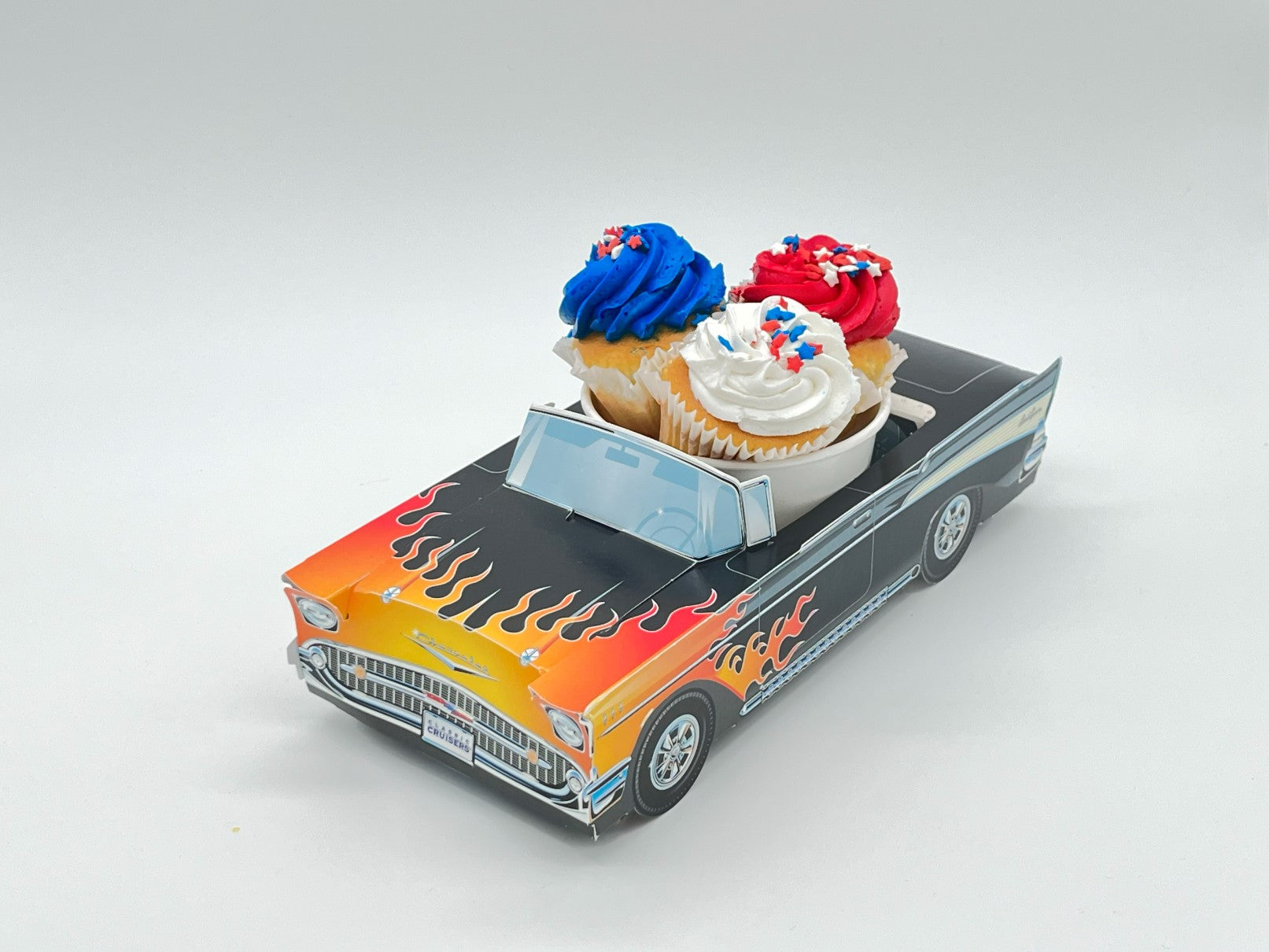 Set of 12 Ford & Chevy Hot Rods Party Paper Trays