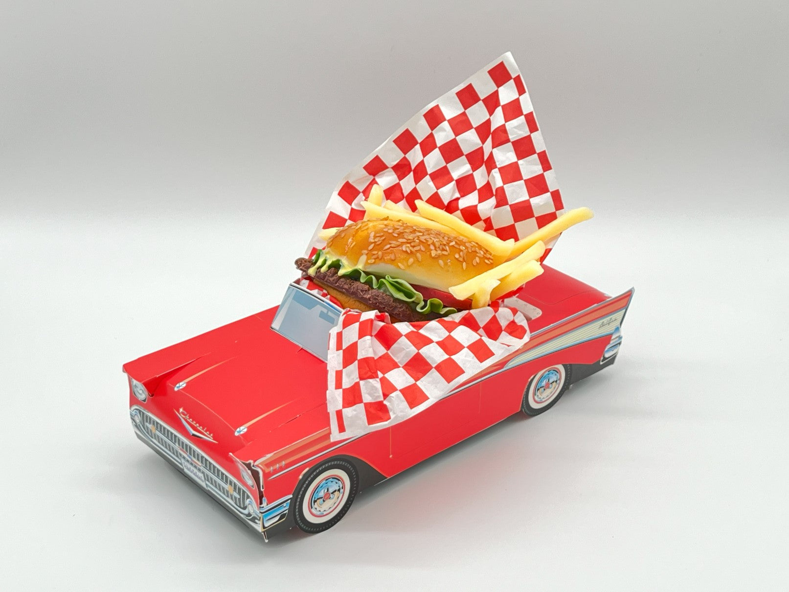 Set of 12 Chevy Bel Air Party Paper Trays, Classic Cruiser Cars